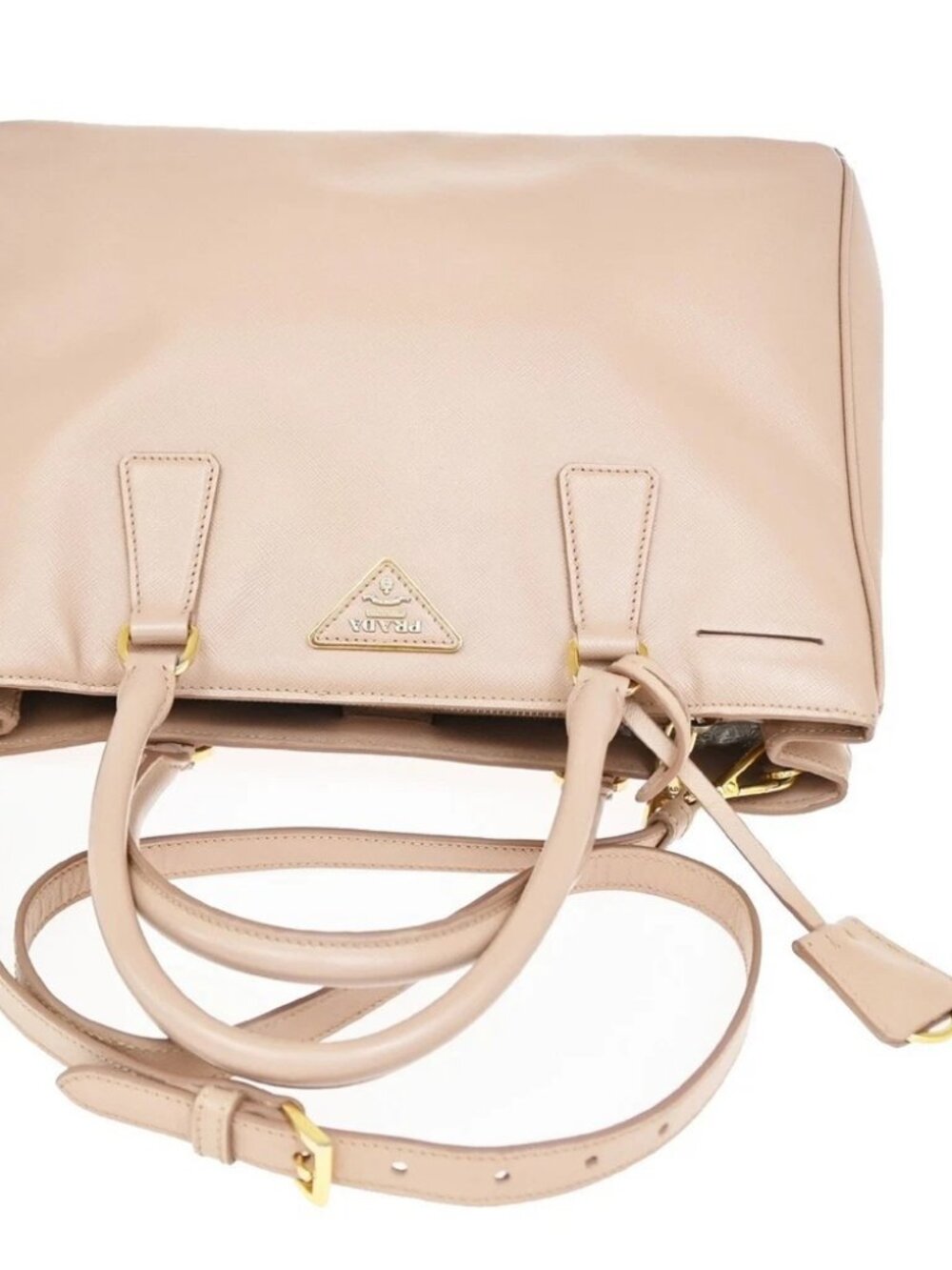PRADA Logo 2Way Shoulder Hand Bag Saffiano Leather Pink GHW Italy 70KD974 - Picture 6 of 14